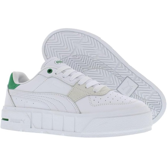 Puma Cali Court Match White and Green Sneakers - Picture 1 of 11